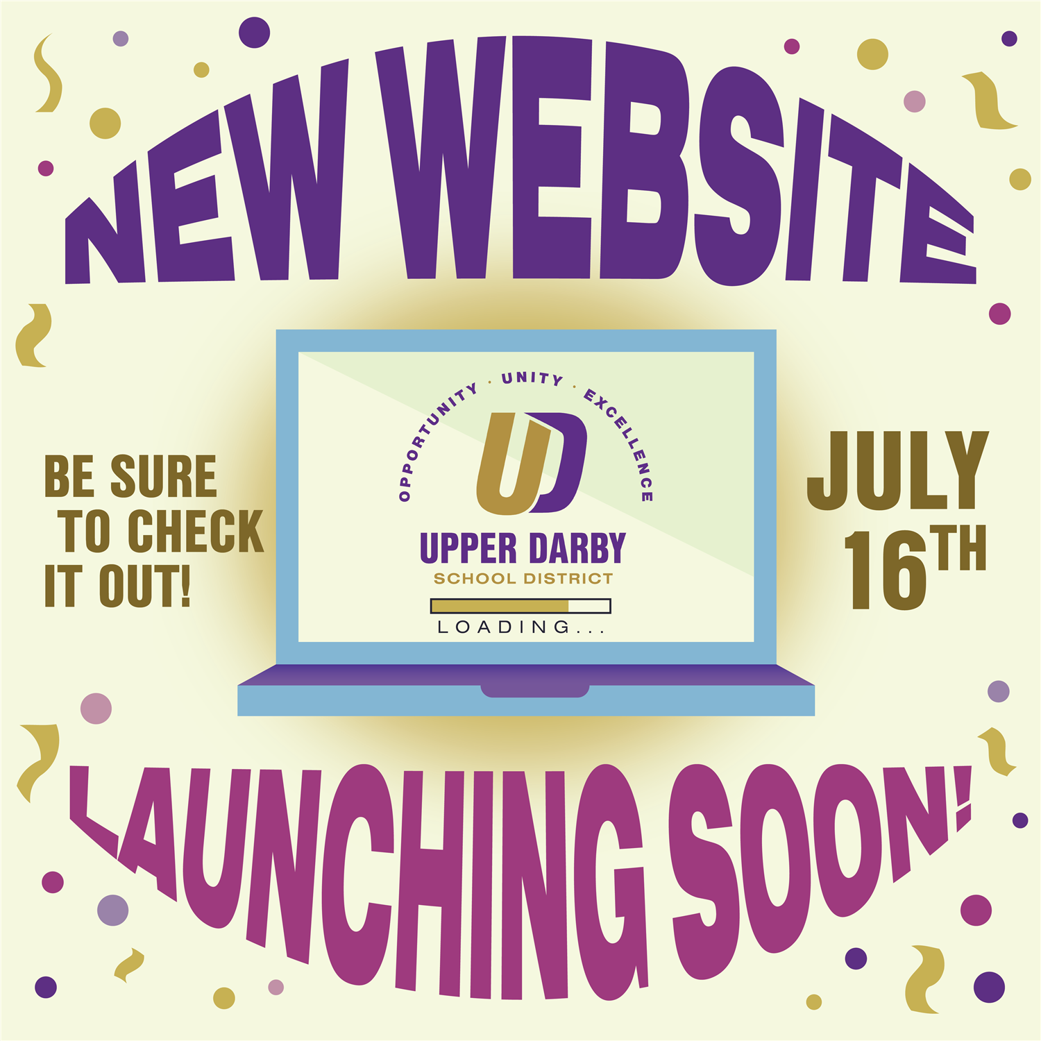  Announcement of Upper Darby School District's New Website
